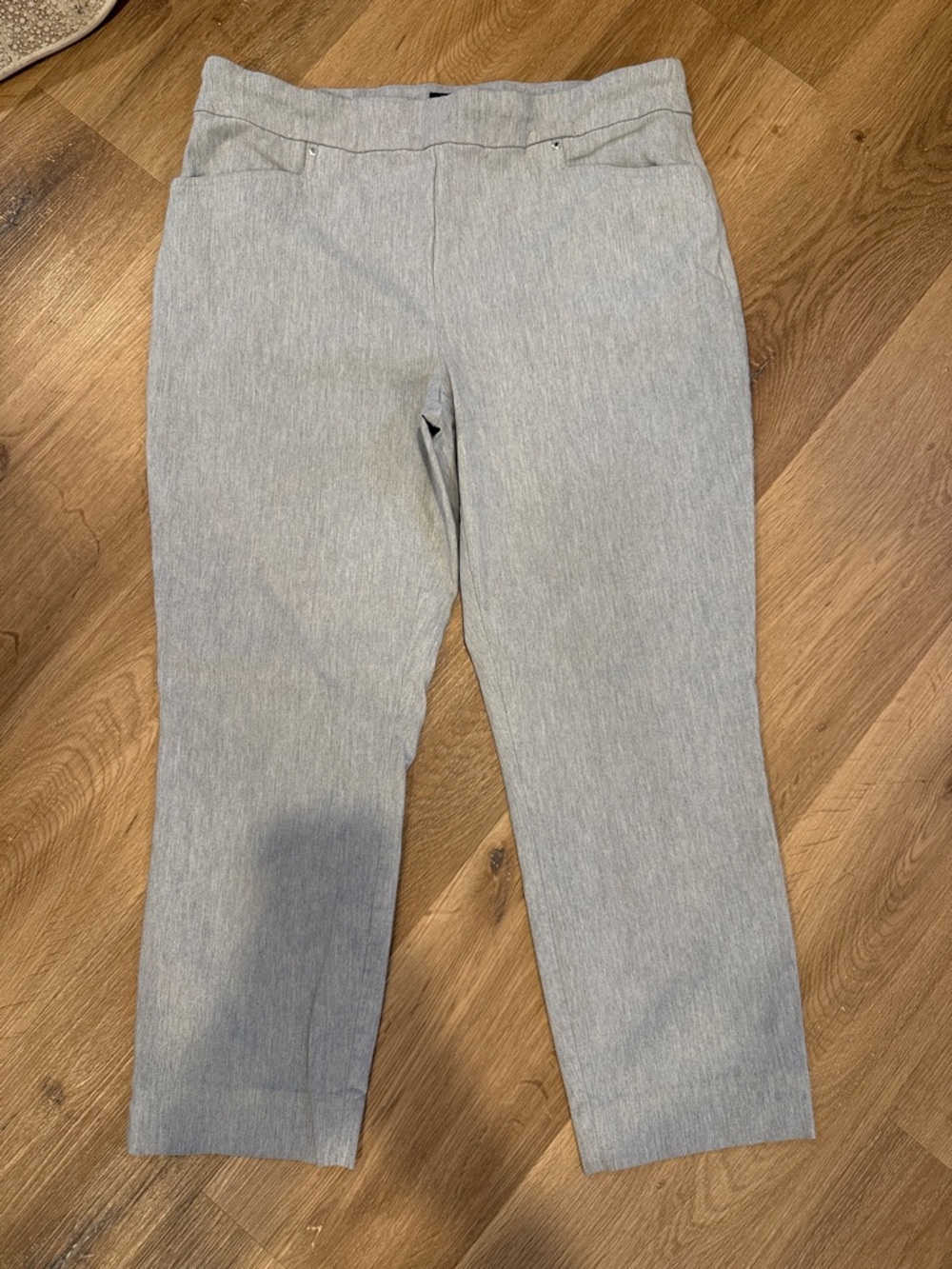 Light Gray Stretch Pull on Capri Dress Pants